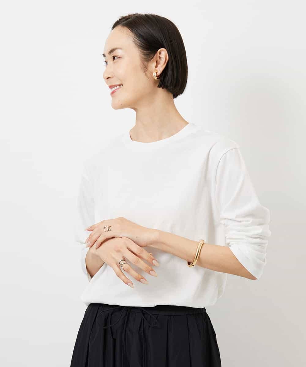 FMKBD80050 MICHEL KLEIN(ミッシェルクラン) ワンポイントロゴロングT ホワイト