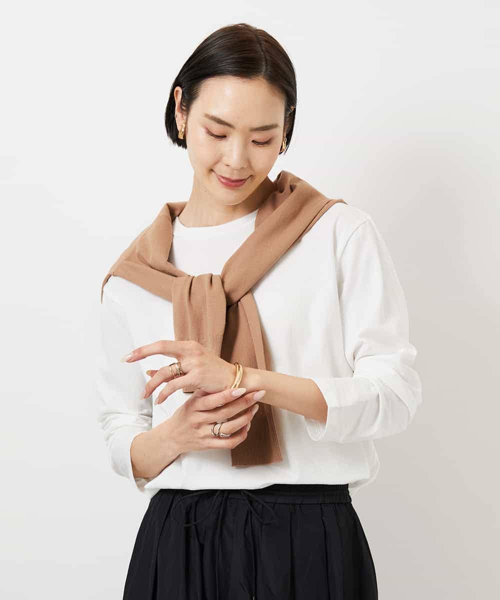 FMKBD80050 MICHEL KLEIN(ミッシェルクラン) ワンポイントロゴロングT ホワイト