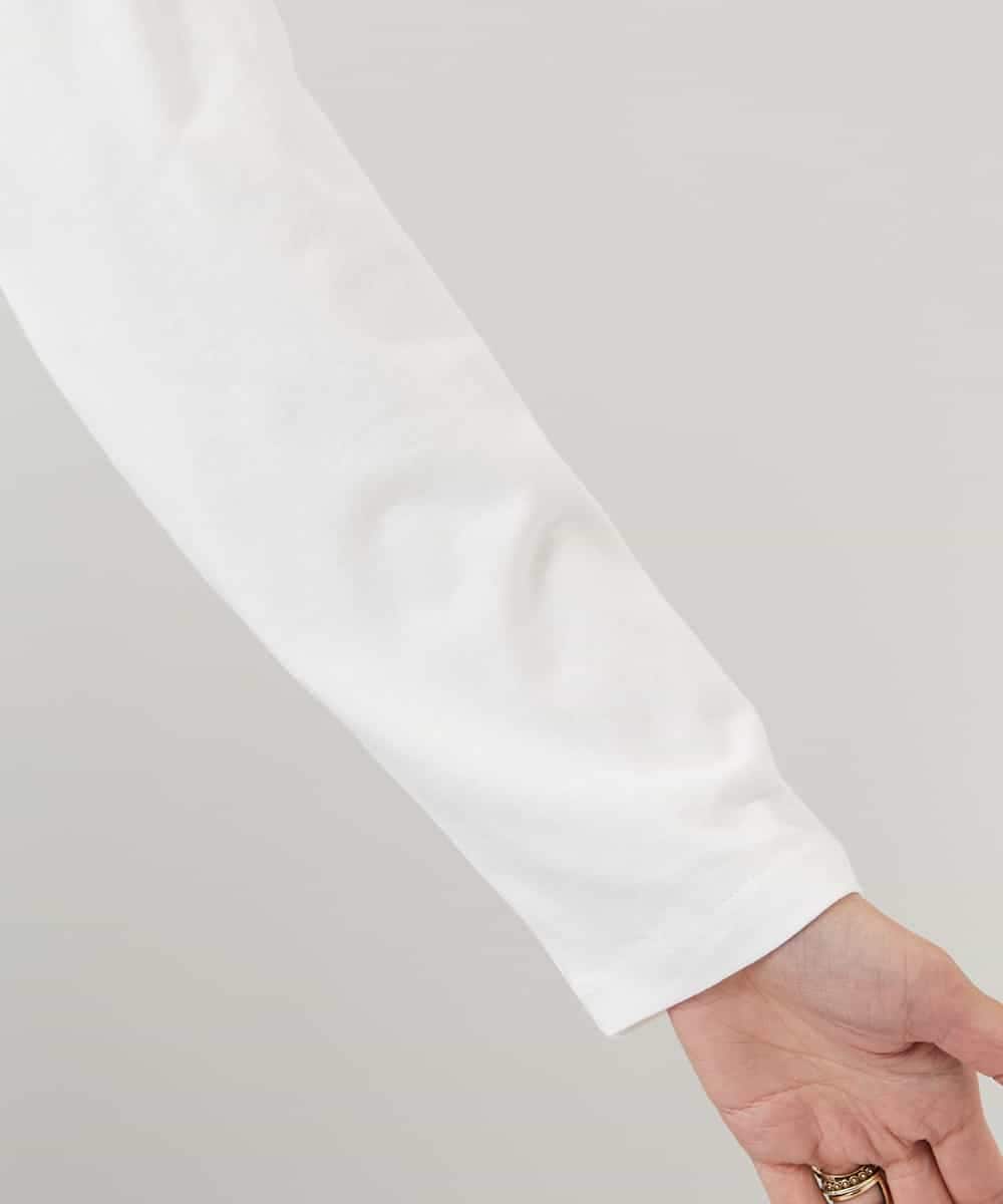 FMKBD80050 MICHEL KLEIN(ミッシェルクラン) ワンポイントロゴロングT ホワイト