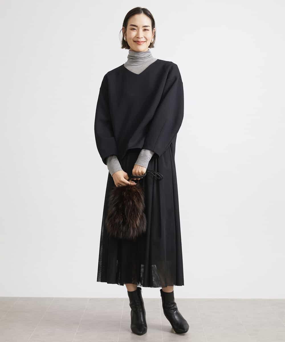 FMKBV38140 MICHEL KLEIN(ミッシェルクラン) ダンボールBOXシルエットプルオーバー ブラック(94)