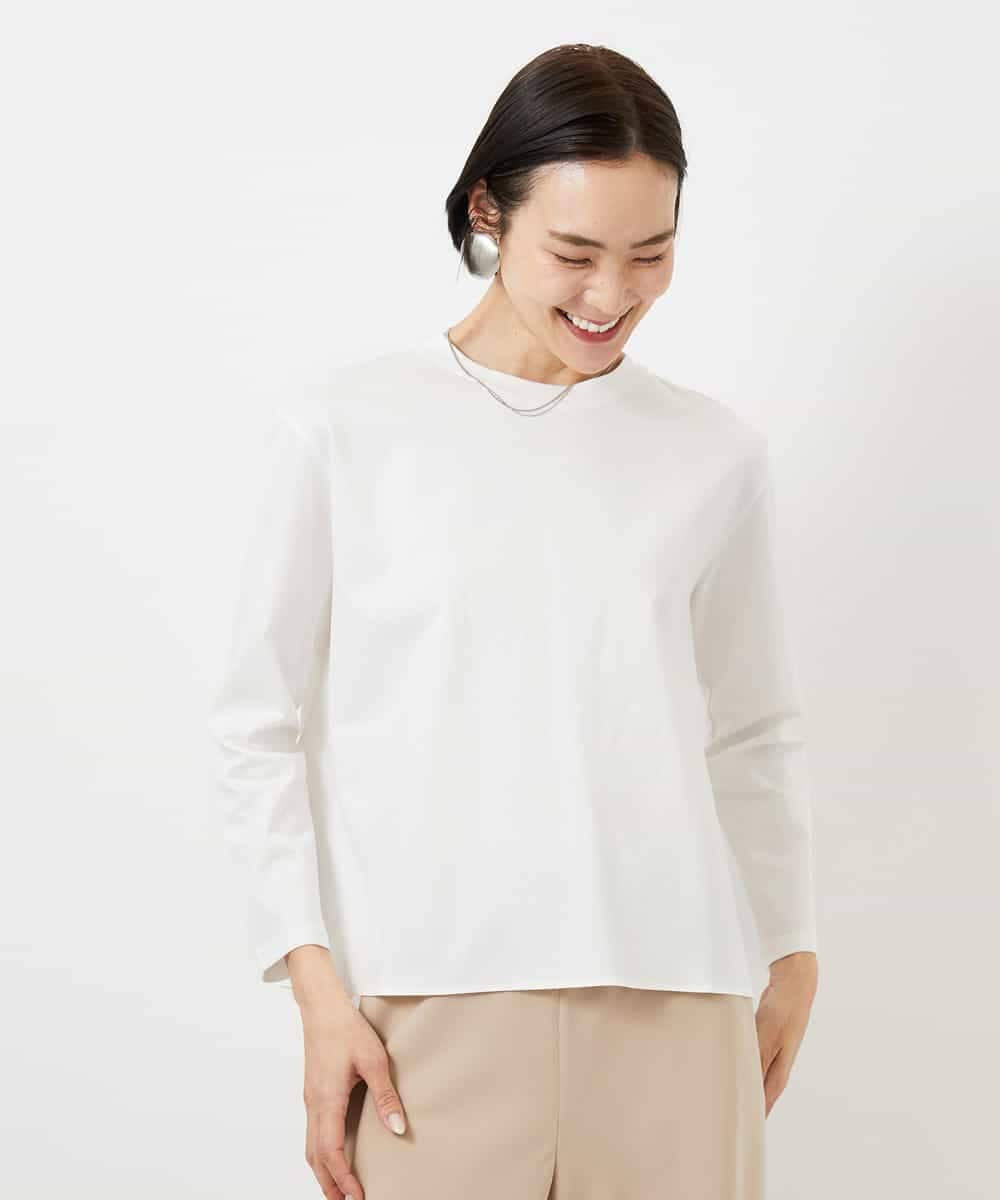 FMKDD10170 MICHEL KLEIN(ミッシェルクラン) バックフレアカットソー ホワイト