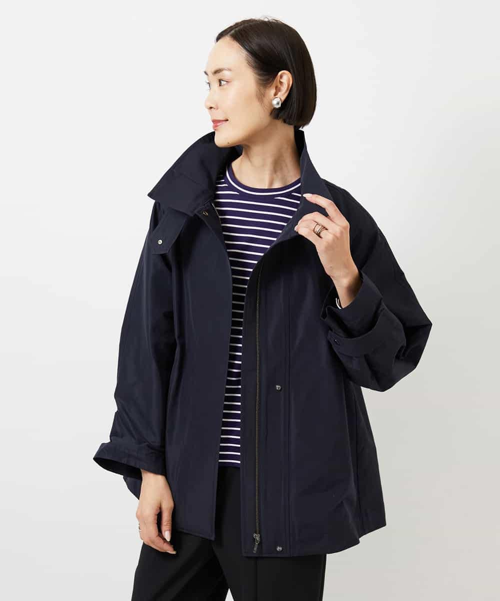 FMKDE10180 MICHEL KLEIN(ミッシェルクラン) ボーダーバックフレアカットソー ネイビー