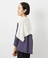 FMKDE10180 MICHEL KLEIN(ミッシェルクラン) ボーダーバックフレアカットソー ネイビー