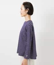 FMKDE10180 MICHEL KLEIN(ミッシェルクラン) ボーダーバックフレアカットソー ネイビー