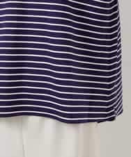 FMKDE10180 MICHEL KLEIN(ミッシェルクラン) ボーダーバックフレアカットソー ネイビー