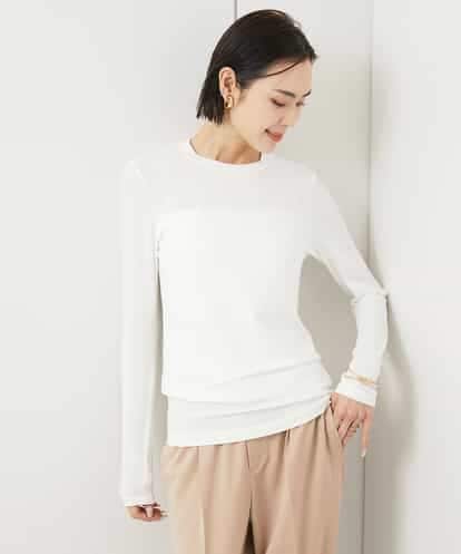 FMKFA12090 MICHEL KLEIN ハイストレッチシアーレイヤードカットソー