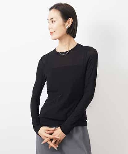FMKFA12090 MICHEL KLEIN ハイストレッチシアーレイヤードカットソー