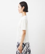 FMKGA05150 MICHEL KLEIN(ミッシェルクラン) ワンポイント刺繍Tシャツ(WEB限定カラーあり) ブラック