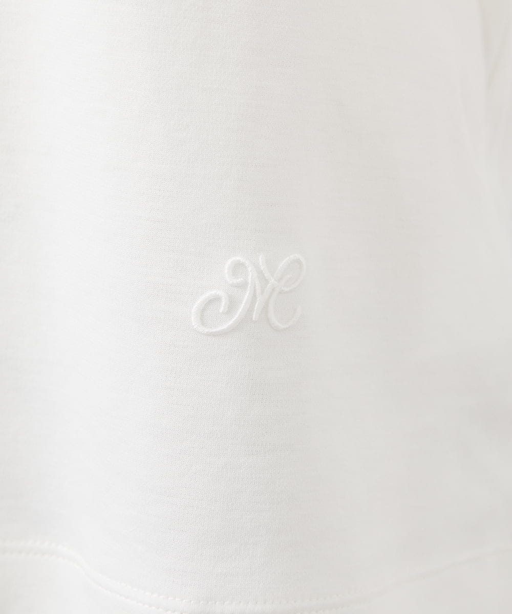 FMKGA05150 MICHEL KLEIN(ミッシェルクラン) ワンポイント刺繍Tシャツ(WEB限定カラーあり) ブラック