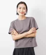 FMKGA05150 MICHEL KLEIN(ミッシェルクラン) ワンポイント刺繍Tシャツ(WEB限定カラーあり) カーキ(WEB限定カラー)