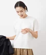 FMKGA05150 MICHEL KLEIN(ミッシェルクラン) ワンポイント刺繍Tシャツ(WEB限定カラーあり) ホワイト