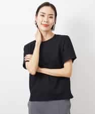 FMKGA05150 MICHEL KLEIN(ミッシェルクラン) ワンポイント刺繍Tシャツ(WEB限定カラーあり) ブラック