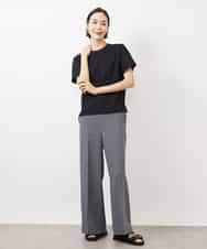 FMKGA05150 MICHEL KLEIN(ミッシェルクラン) ワンポイント刺繍Tシャツ(WEB限定カラーあり) ブラック