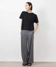 FMKGA05150 MICHEL KLEIN(ミッシェルクラン) ワンポイント刺繍Tシャツ(WEB限定カラーあり) ブラック