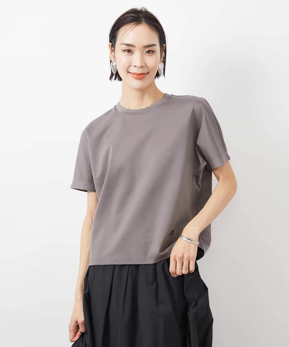 FMKGA05150 MICHEL KLEIN(ミッシェルクラン) ワンポイント刺繍Tシャツ(WEB限定カラーあり) ブラック