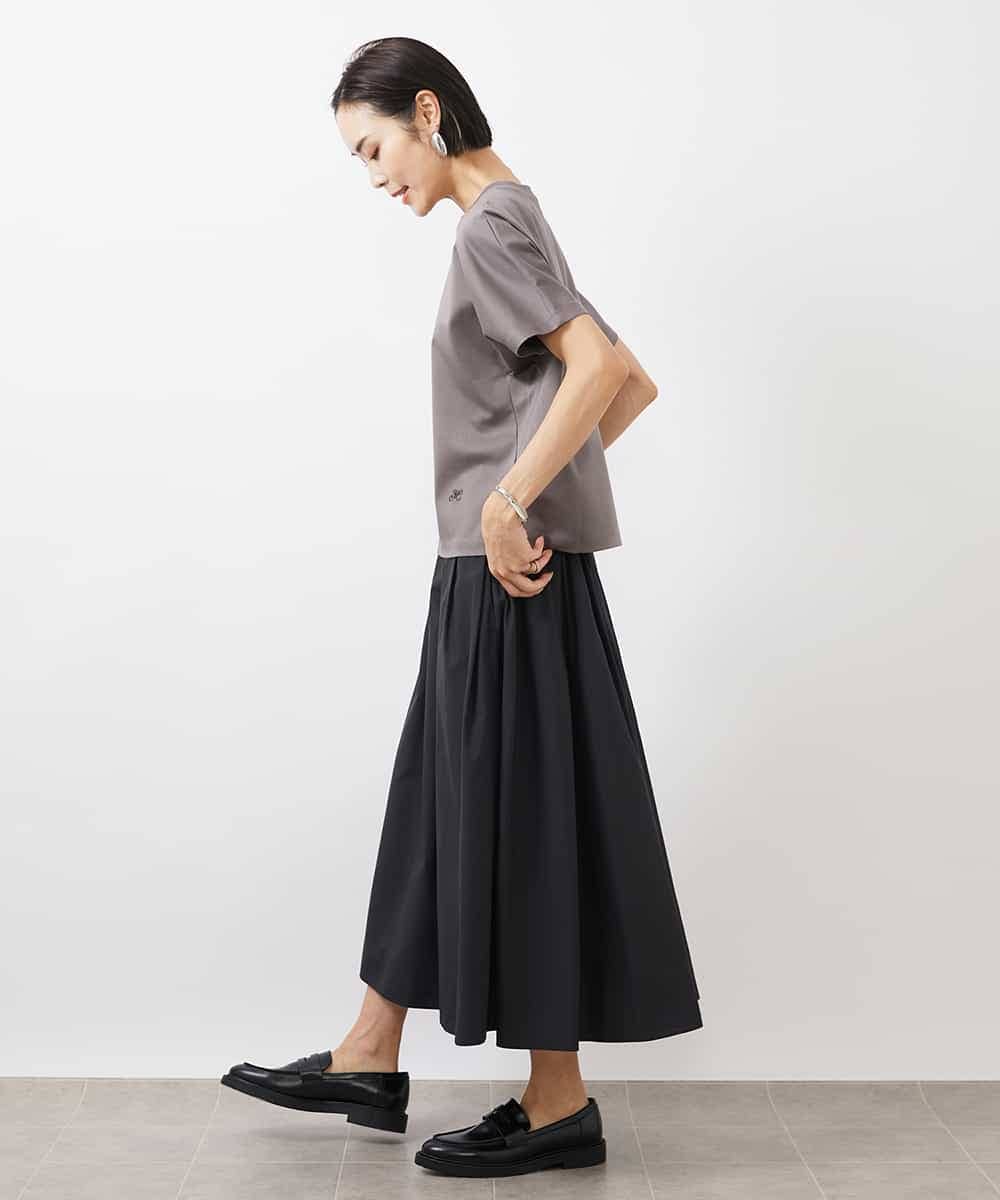FMKGA05150 MICHEL KLEIN(ミッシェルクラン) ワンポイント刺繍Tシャツ(WEB限定カラーあり) ブラック