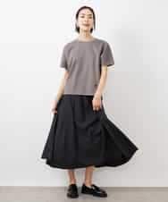 FMKGA05150 MICHEL KLEIN(ミッシェルクラン) ワンポイント刺繍Tシャツ(WEB限定カラーあり) ブラック