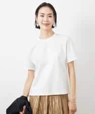 FMKGA05150 MICHEL KLEIN(ミッシェルクラン) ワンポイント刺繍Tシャツ(WEB限定カラーあり) ブラック
