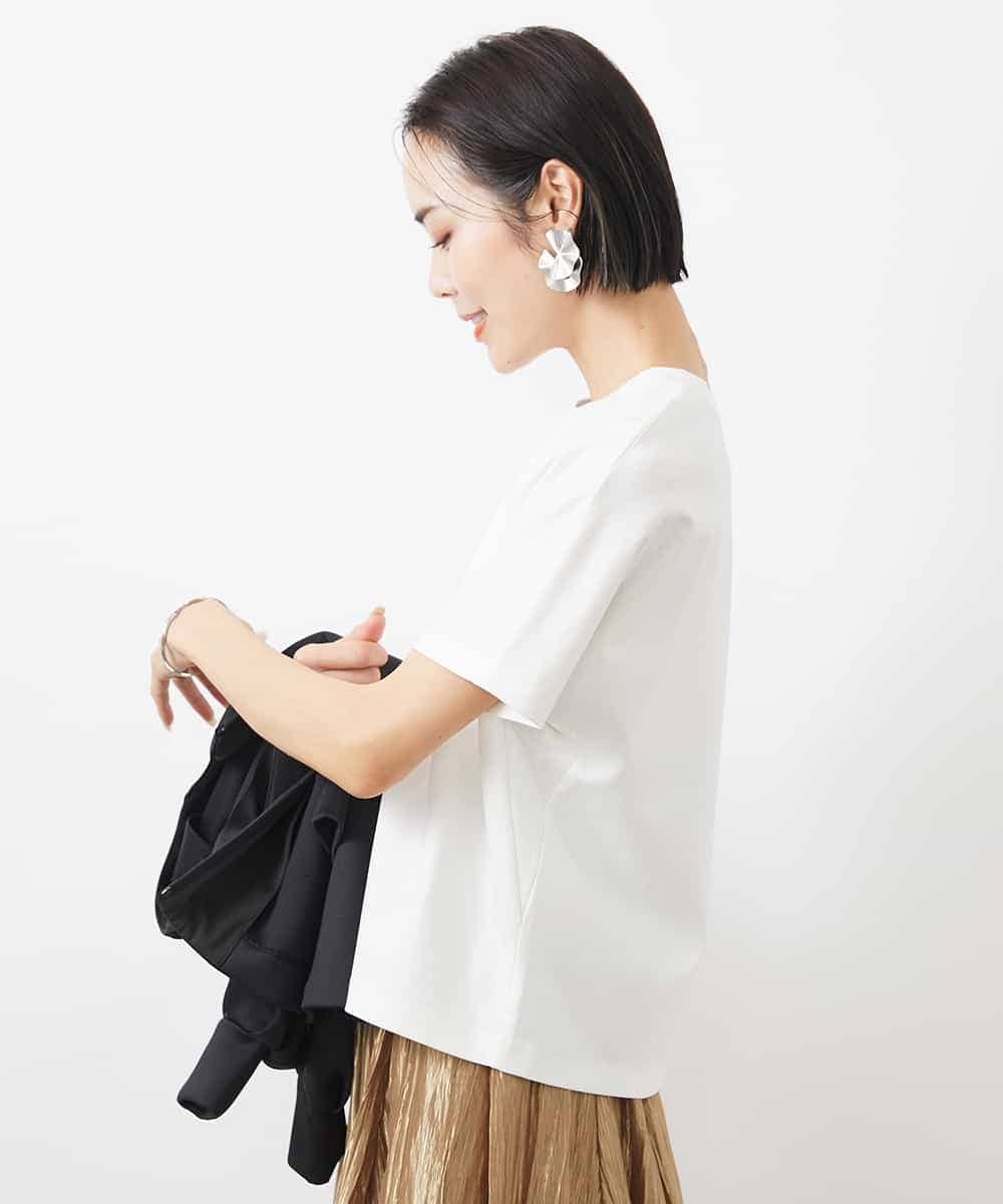 FMKGA05150 MICHEL KLEIN(ミッシェルクラン) ワンポイント刺繍Tシャツ(WEB限定カラーあり) ブラック