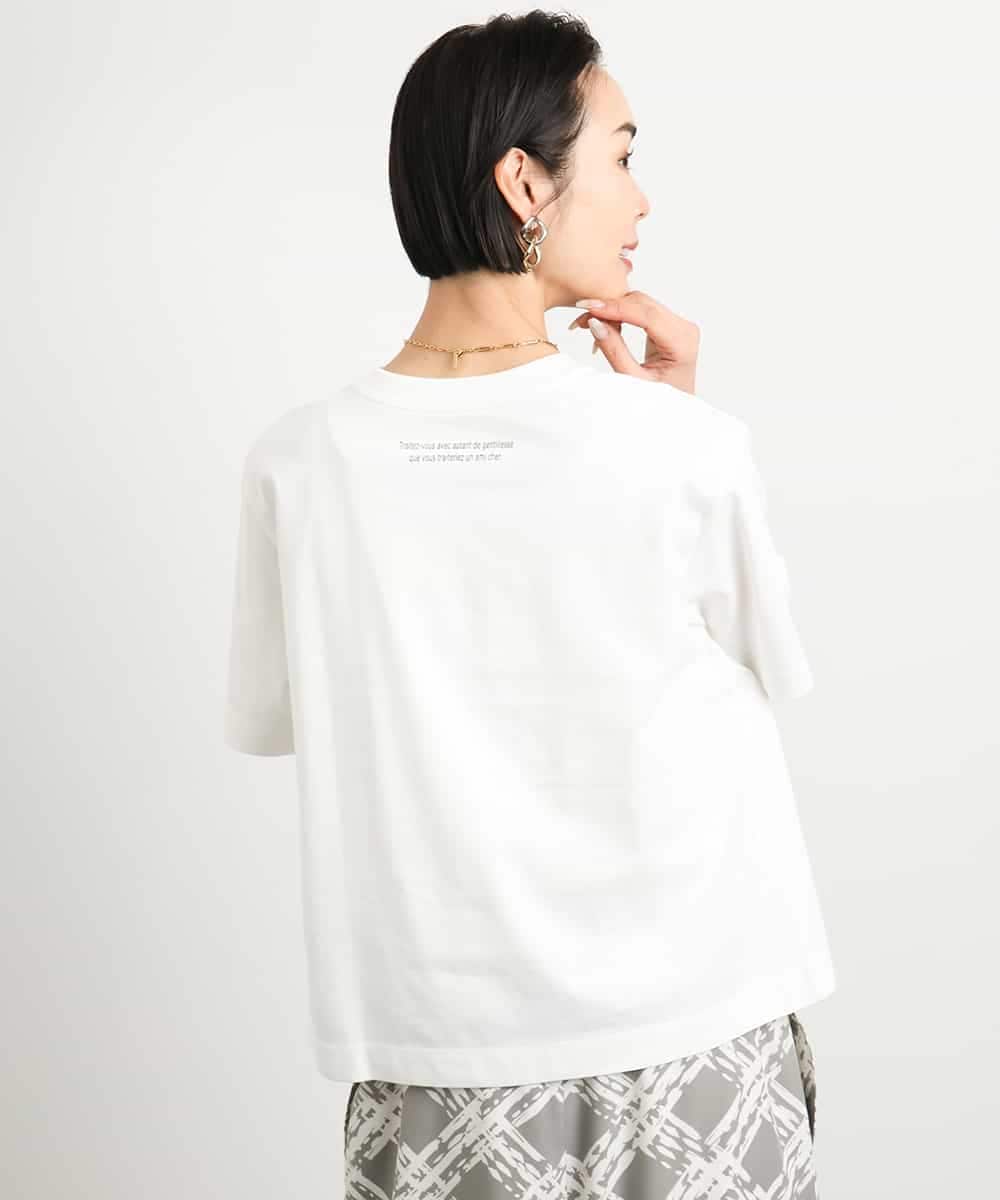 FMKGA14120 MICHEL KLEIN(ミッシェルクラン) バックロゴTシャツ ホワイト