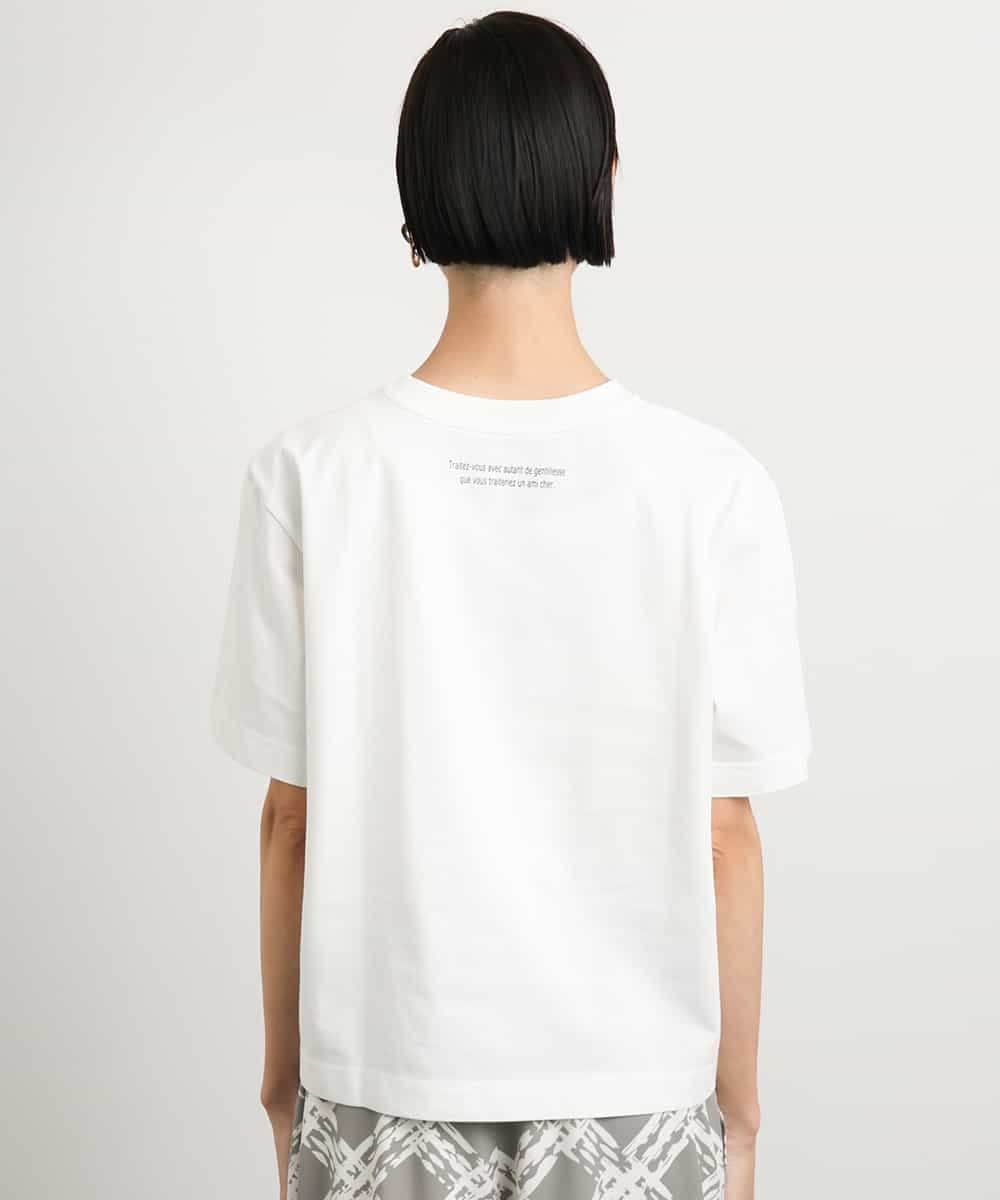 FMKGA14120 MICHEL KLEIN(ミッシェルクラン) バックロゴTシャツ ホワイト