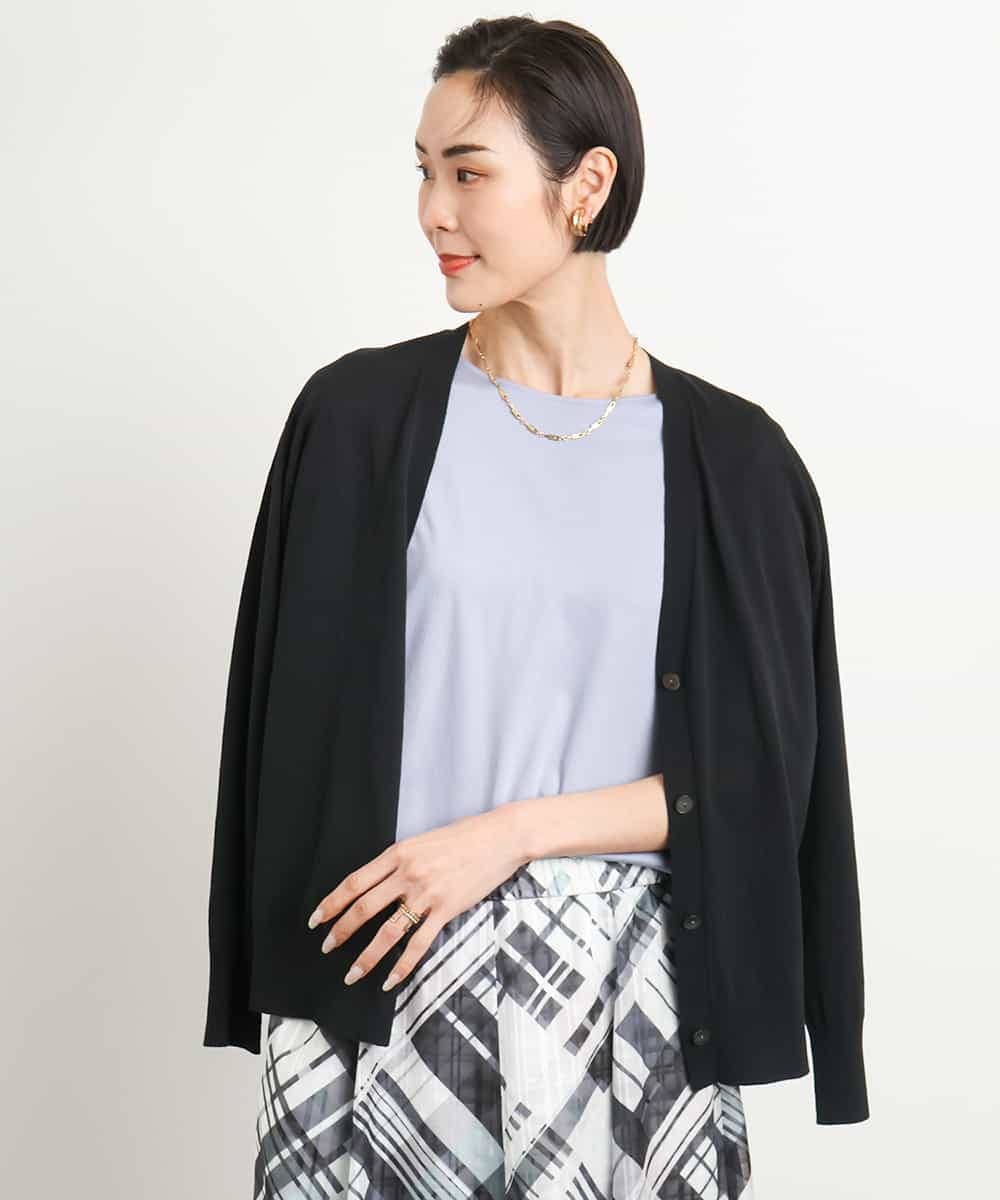 FMKGA15150 MICHEL KLEIN(ミッシェルクラン) [接触冷感]フレアスリーブカットソー ライトブルー