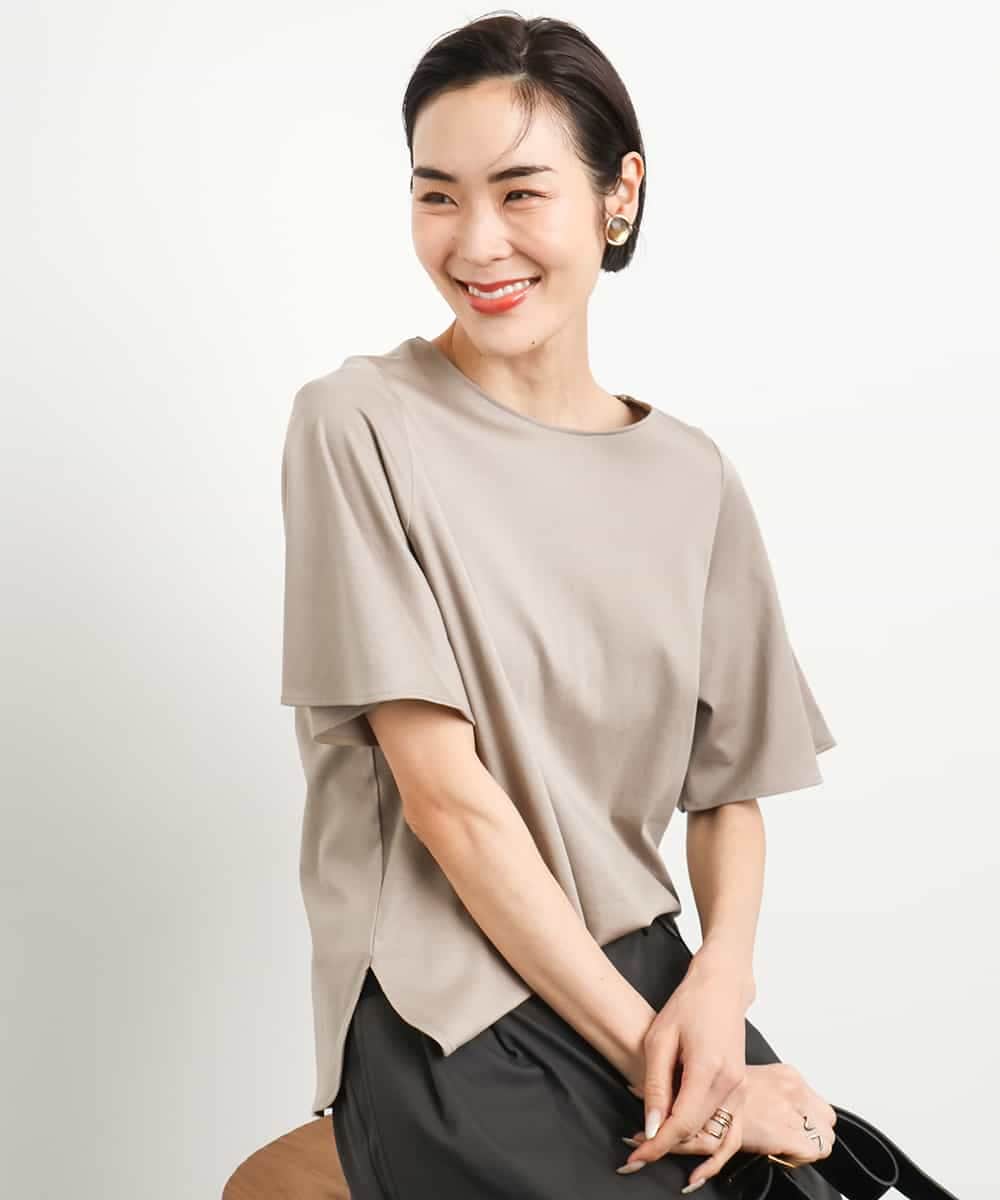 FMKGA15150 MICHEL KLEIN(ミッシェルクラン) [接触冷感]フレアスリーブカットソー ライトブルー