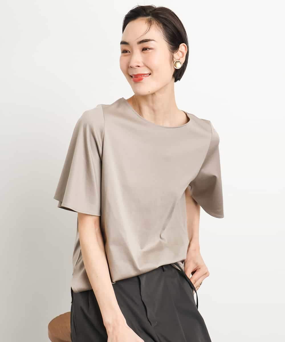 FMKGA15150 MICHEL KLEIN(ミッシェルクラン) [接触冷感]フレアスリーブカットソー ライトブルー