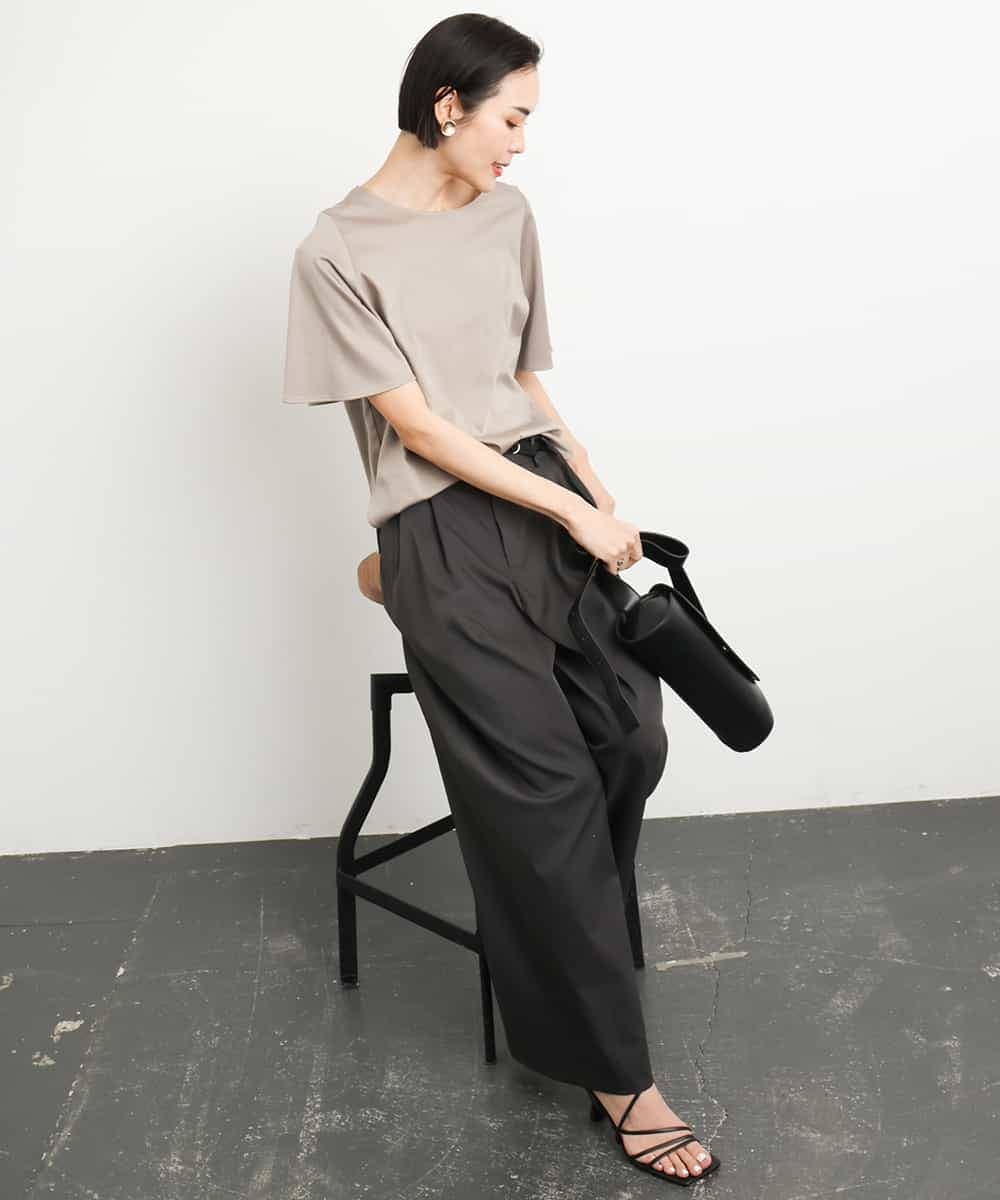 FMKGA15150 MICHEL KLEIN(ミッシェルクラン) [接触冷感]フレアスリーブカットソー ライトブルー