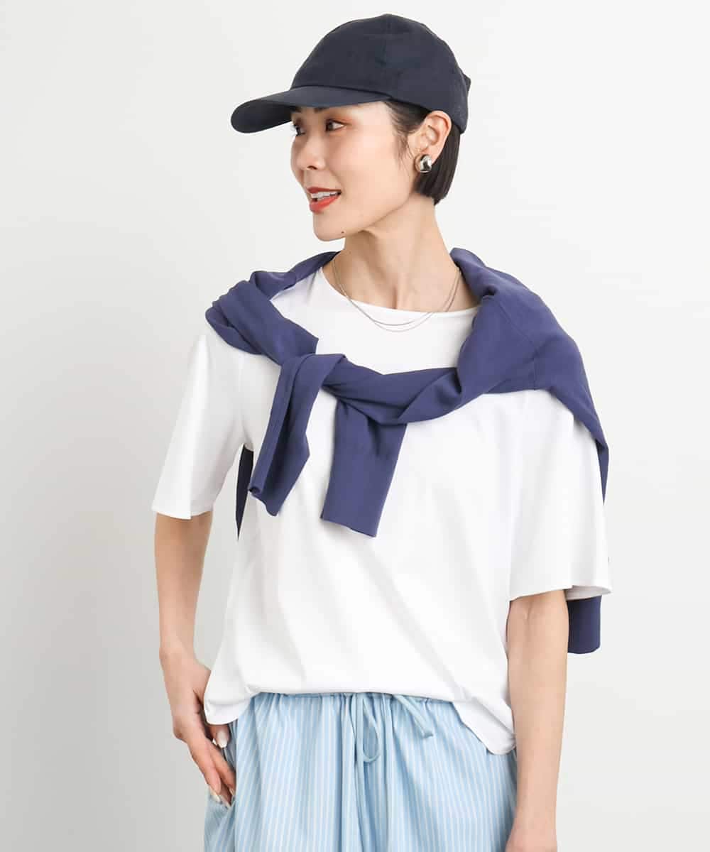 FMKGA15150 MICHEL KLEIN(ミッシェルクラン) [接触冷感]フレアスリーブカットソー ライトブルー