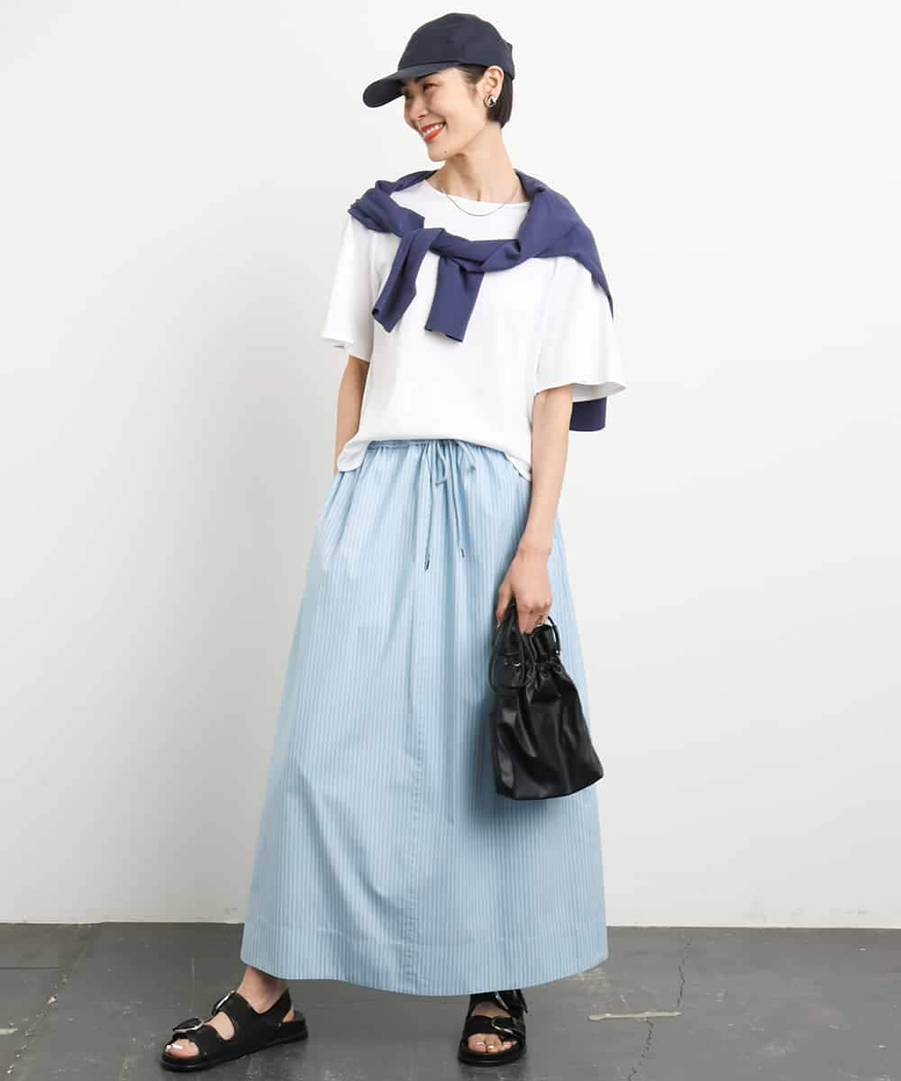 FMKGA15150 MICHEL KLEIN(ミッシェルクラン) [接触冷感]フレアスリーブカットソー ライトブルー