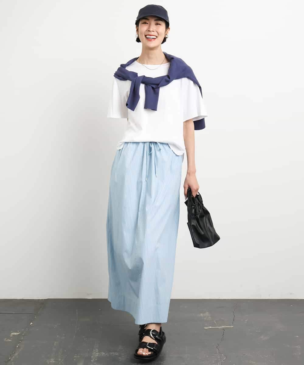 FMKGA15150 MICHEL KLEIN(ミッシェルクラン) [接触冷感]フレアスリーブカットソー ライトブルー