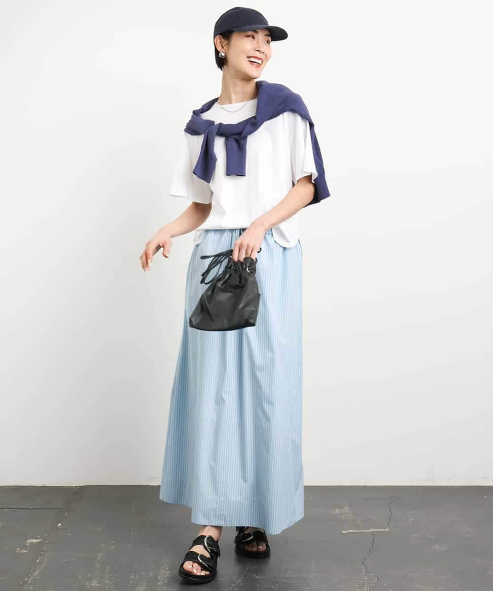 FMKGA15150 MICHEL KLEIN(ミッシェルクラン) [接触冷感]フレアスリーブカットソー ライトブルー