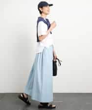 FMKGA15150 MICHEL KLEIN(ミッシェルクラン) [接触冷感]フレアスリーブカットソー ライトブルー