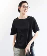 FMKGA15150 MICHEL KLEIN(ミッシェルクラン) [接触冷感]フレアスリーブカットソー ライトブルー