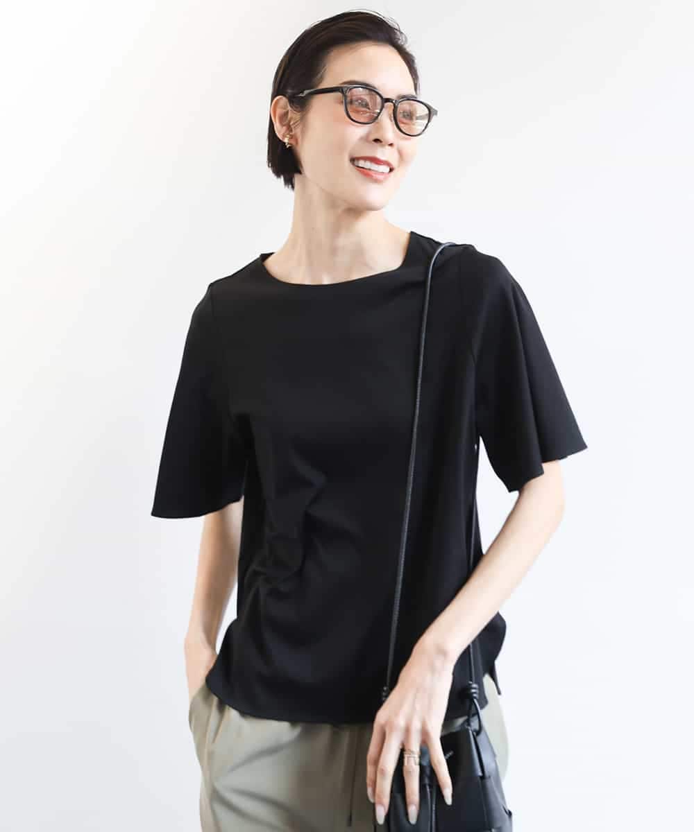 FMKGA15150 MICHEL KLEIN(ミッシェルクラン) [接触冷感]フレアスリーブカットソー ライトブルー