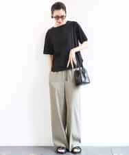 FMKGA15150 MICHEL KLEIN(ミッシェルクラン) [接触冷感]フレアスリーブカットソー ライトブルー