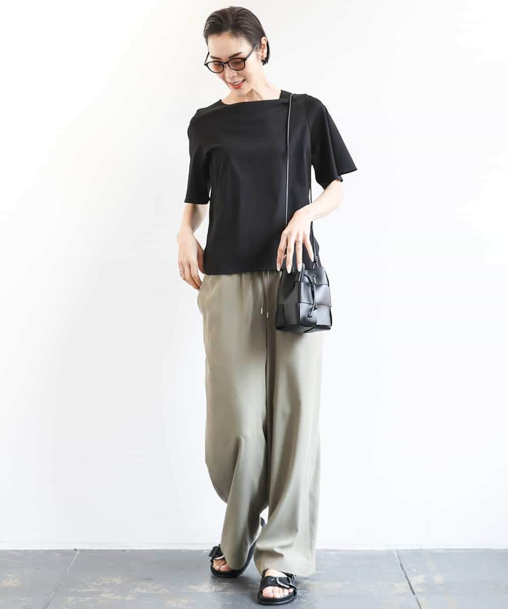 FMKGA15150 MICHEL KLEIN(ミッシェルクラン) [接触冷感]フレアスリーブカットソー ライトブルー