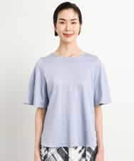 FMKGA15150 MICHEL KLEIN(ミッシェルクラン) [接触冷感]フレアスリーブカットソー ライトブルー