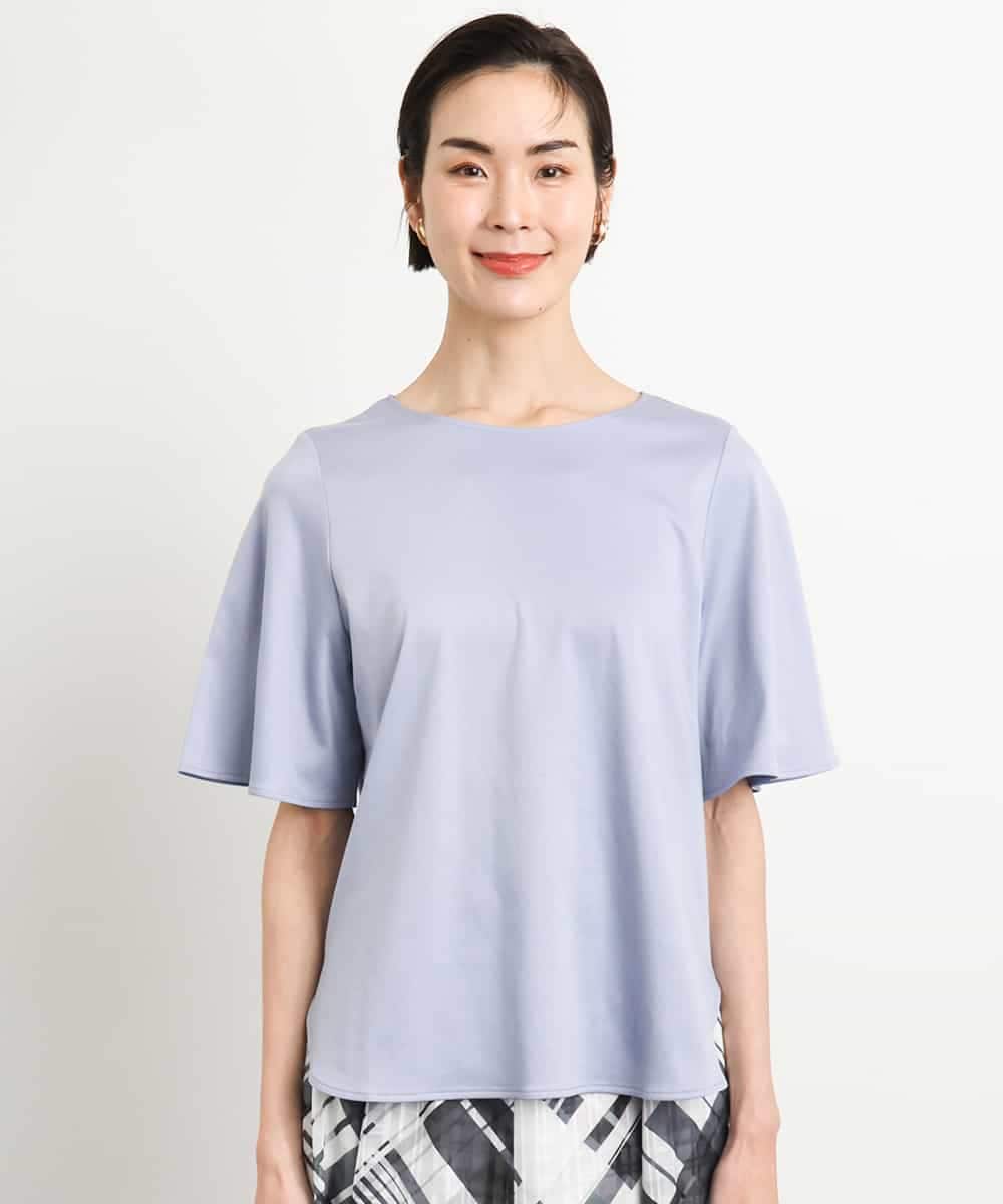 FMKGA15150 MICHEL KLEIN(ミッシェルクラン) [接触冷感]フレアスリーブカットソー ライトブルー