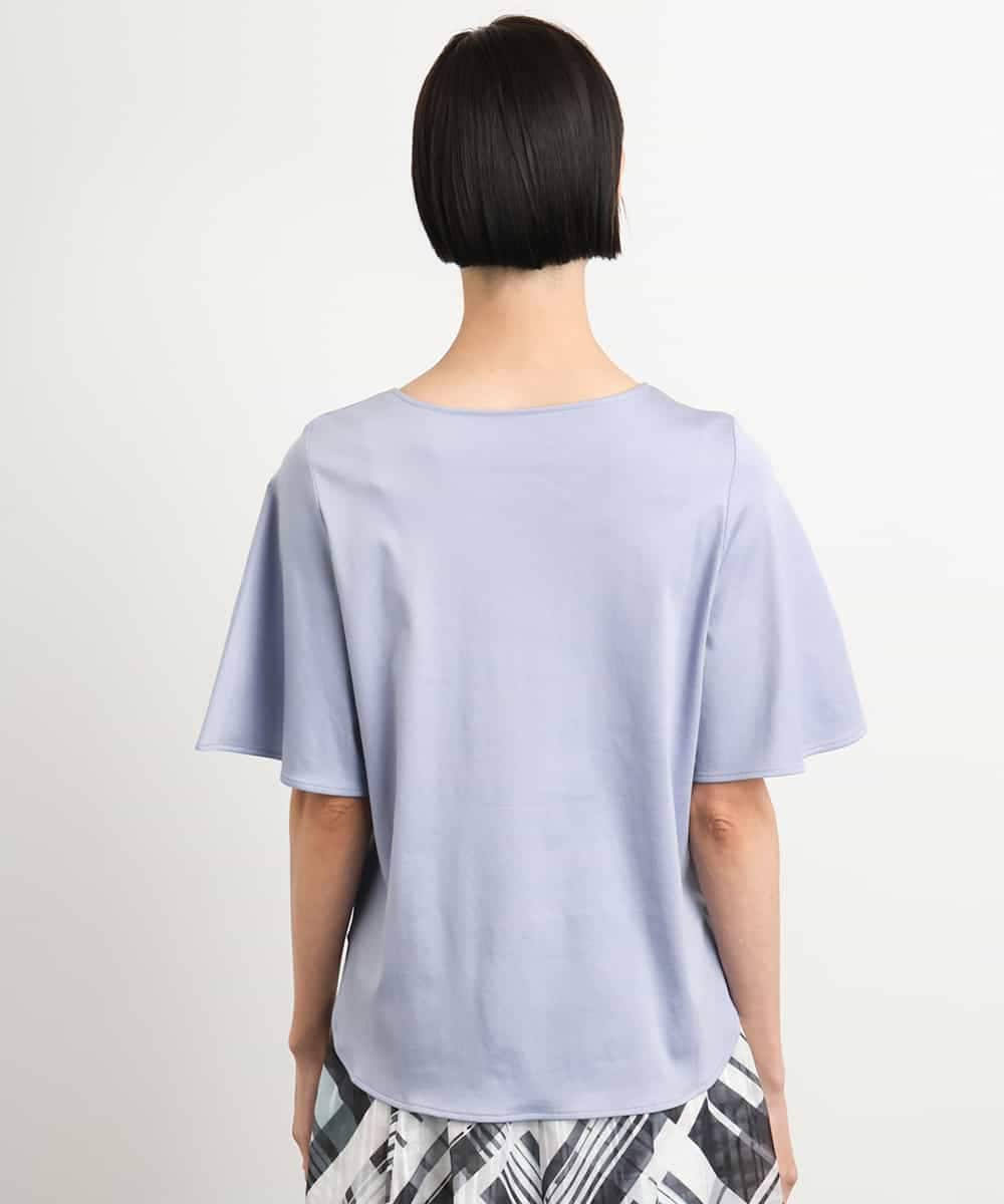 FMKGA15150 MICHEL KLEIN(ミッシェルクラン) [接触冷感]フレアスリーブカットソー ライトブルー