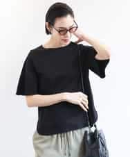 FMKGA15150 MICHEL KLEIN(ミッシェルクラン) [接触冷感]フレアスリーブカットソー ブラック