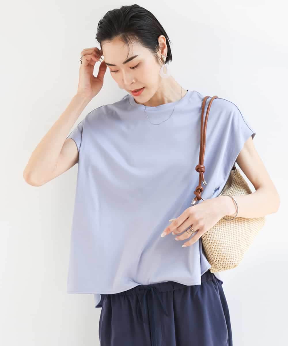 FMKGA16130 MICHEL KLEIN(ミッシェルクラン) [接触冷感]フレンチスリーブカットソー ホワイト