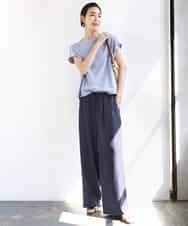 FMKGA16130 MICHEL KLEIN(ミッシェルクラン) [接触冷感]フレンチスリーブカットソー ホワイト