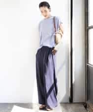 FMKGA16130 MICHEL KLEIN(ミッシェルクラン) [接触冷感]フレンチスリーブカットソー ホワイト