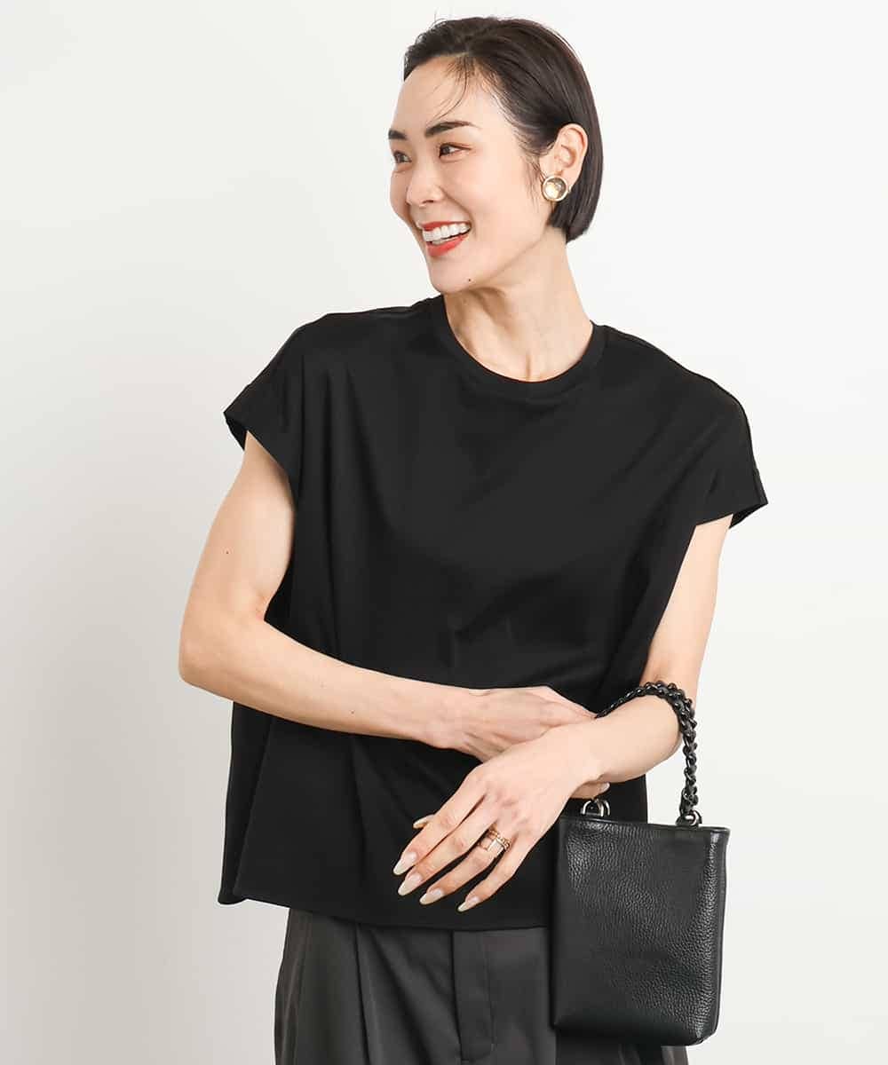 FMKGA16130 MICHEL KLEIN(ミッシェルクラン) [接触冷感]フレンチスリーブカットソー ホワイト
