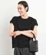 FMKGA16130 MICHEL KLEIN(ミッシェルクラン) [接触冷感]フレンチスリーブカットソー ブラック