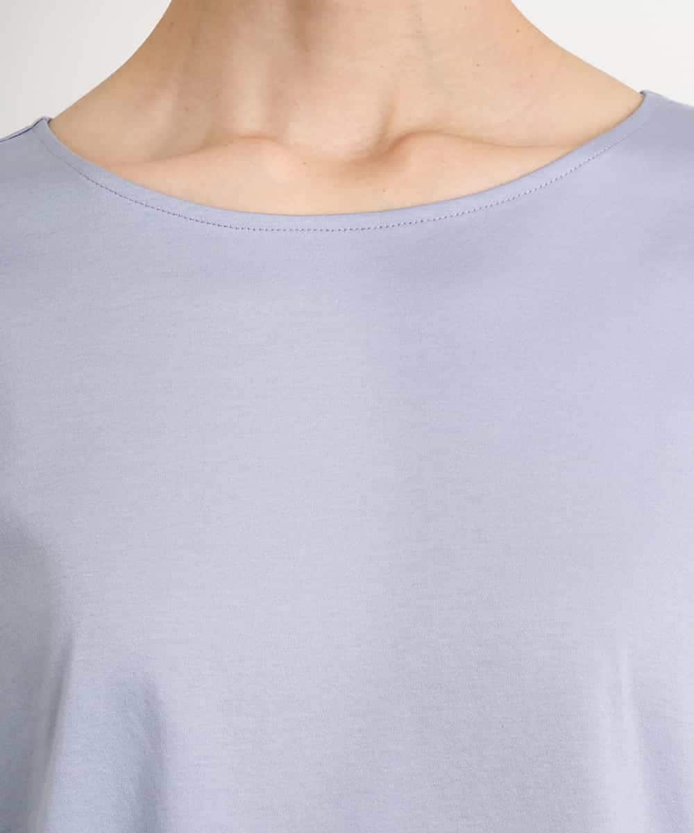 FMKGA19130 MICHEL KLEIN(ミッシェルクラン) [WEB限定/接触冷感]フレンチスリーブペプラムカットソー ライトブルー