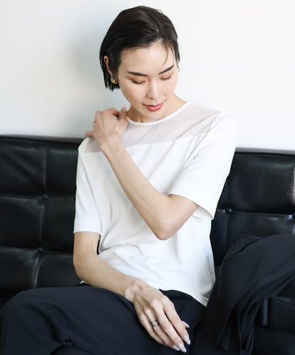 FMKGA21160 MICHEL KLEIN [通勤]シアー切替ブラウソー