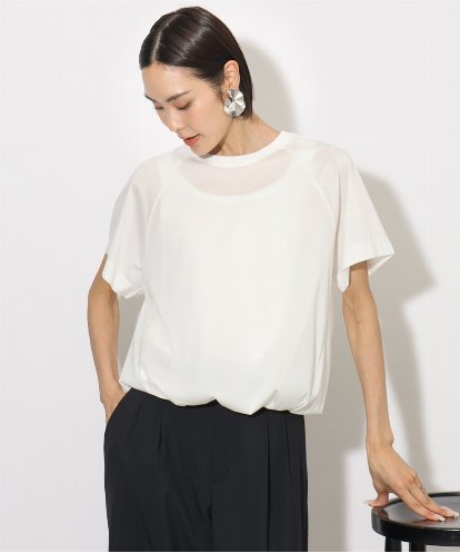 FMKGA24140 MICHEL KLEIN 裾ドロストバルーンプルオーバー